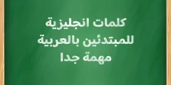 كلمات انجليزية للمبتدئين بالعربية مهمة جدا